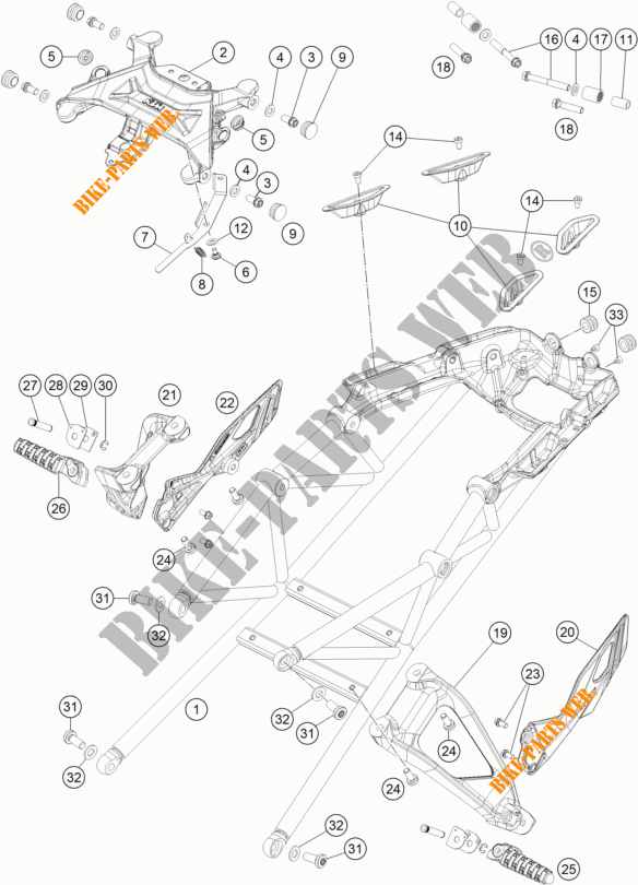 HECKRAHMEN für KTM 1290 SUPER DUKE GT ORANGE ABS 2016