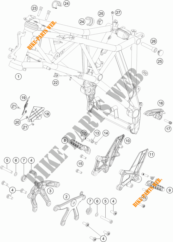 RAHMEN für KTM 1290 SUPER DUKE GT ORANGE ABS 2016