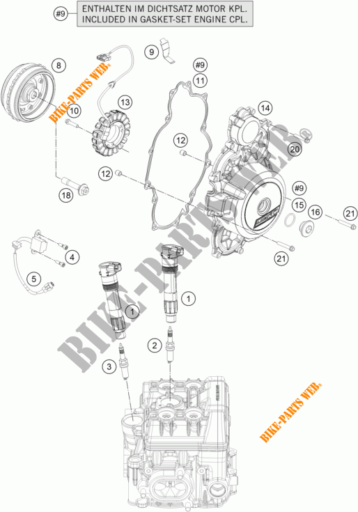 ZÜNDUNG für KTM 1290 SUPER DUKE GT ORANGE ABS 2016
