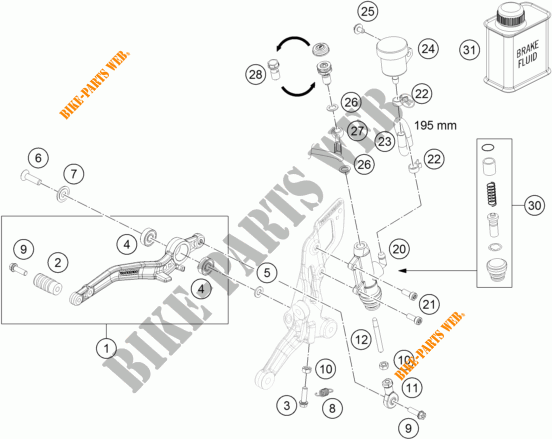 BREMSPUMPE HINTEN für KTM 690 DUKE R ABS 2016
