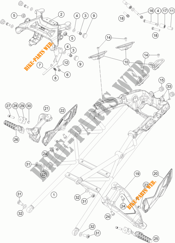 HECKRAHMEN für KTM 1290 SUPER DUKE GT GREY ABS 2016