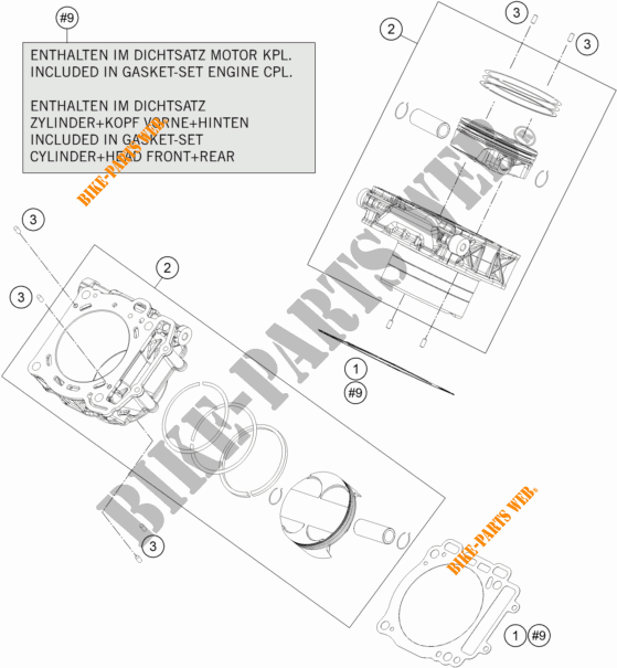 ZYLINDER für KTM 1290 SUPER DUKE GT GREY ABS 2016