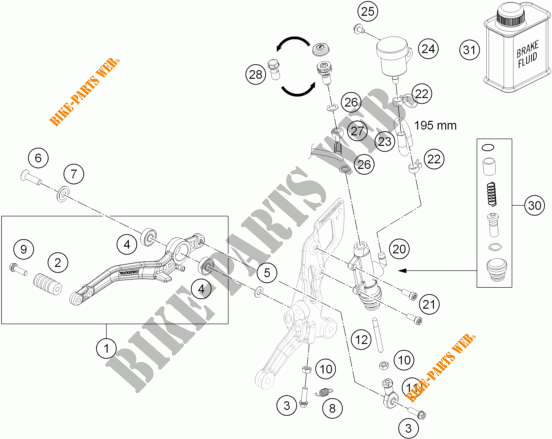 BREMSPUMPE HINTEN für KTM 690 DUKE R ABS 2015
