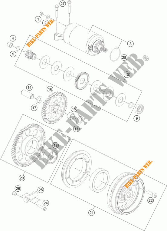 ANLASSER für KTM 1290 SUPER DUKE GT ORANGE ABS 2016