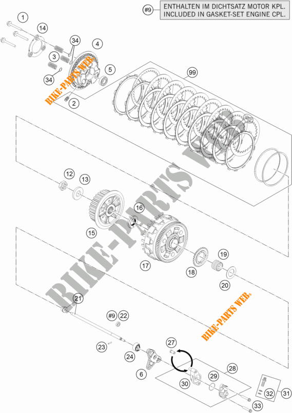 KUPPLUNG für KTM 1290 SUPER DUKE GT ORANGE ABS 2016