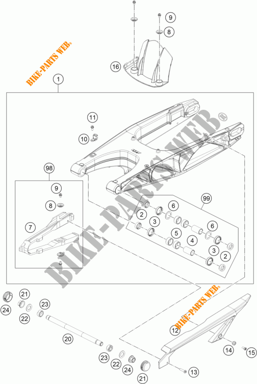 SCHWINGE für KTM 690 DUKE WHITE 2018