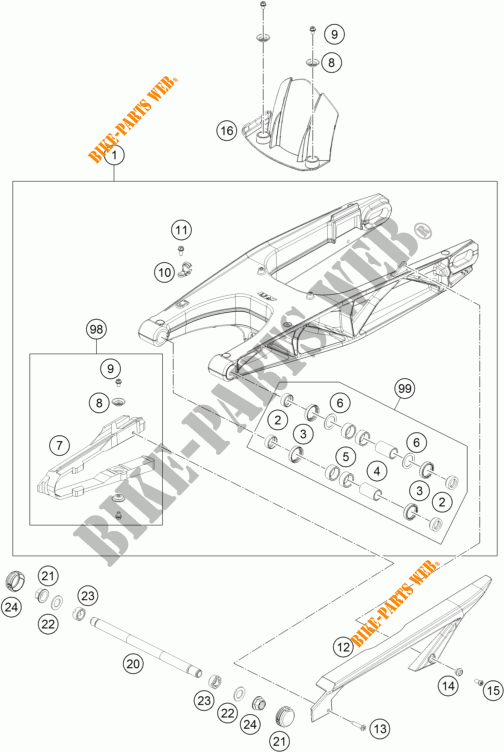 SCHWINGE für KTM 690 DUKE ORANGE 2017