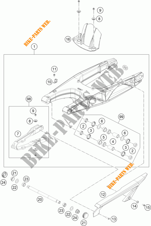 SCHWINGE für KTM 690 DUKE WHITE 2017