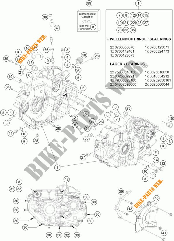 MOTORGEHÄUSE für KTM 690 DUKE ORANGE ABS 2016