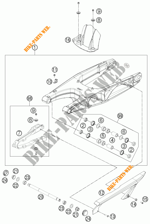 SCHWINGE für KTM 690 DUKE WHITE ABS 2016