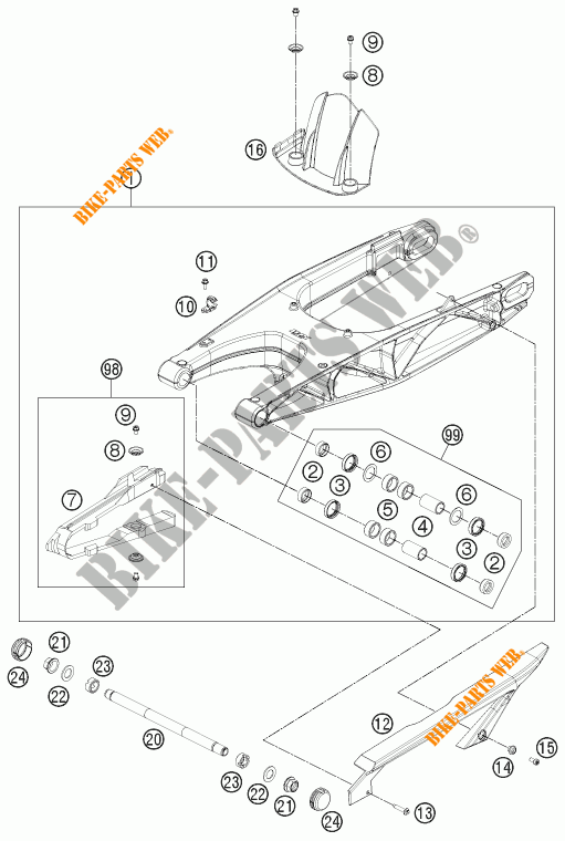 SCHWINGE für KTM 690 DUKE WHITE ABS 2016