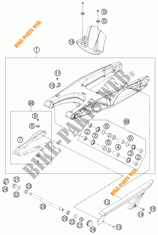 SCHWINGE für KTM 690 DUKE WHITE ABS 2015