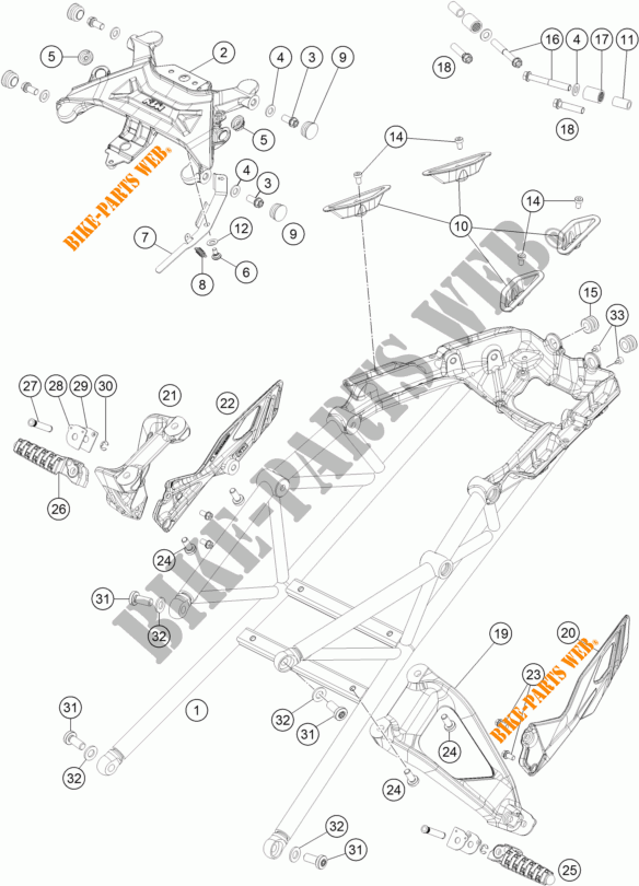 HECKRAHMEN für KTM 1290 SUPER DUKE GT ORANGE ABS 2016