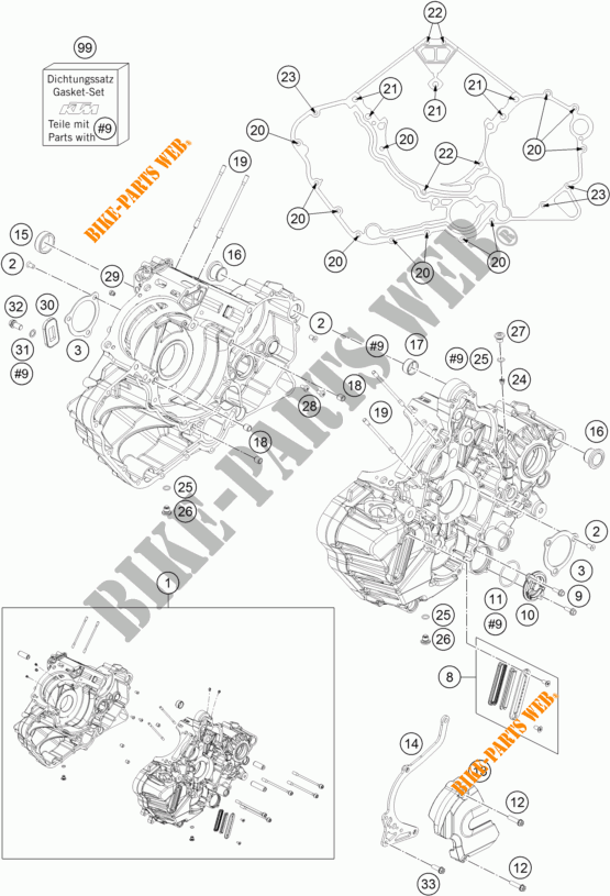 MOTORGEHÄUSE für KTM 1290 SUPER DUKE GT ORANGE ABS 2016
