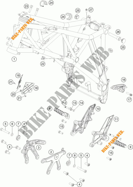 RAHMEN für KTM 1290 SUPER DUKE GT ORANGE ABS 2016