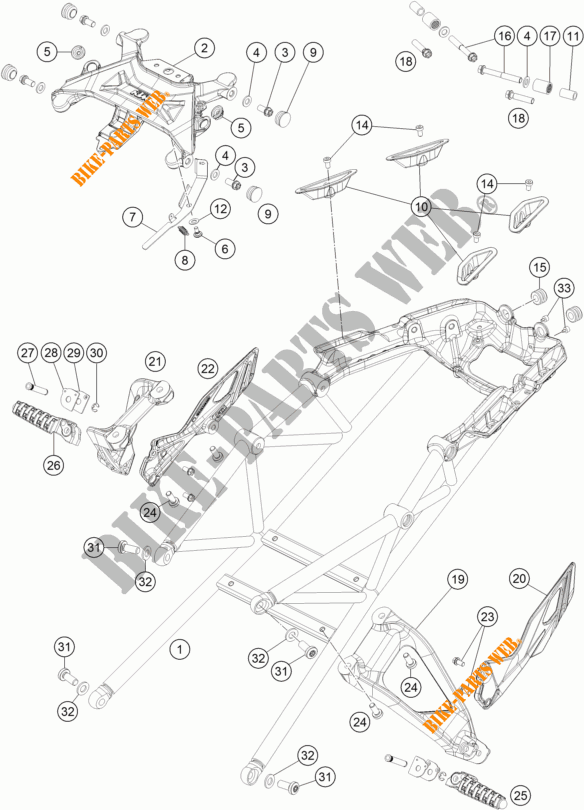 HECKRAHMEN für KTM 1290 SUPER DUKE GT GREY ABS 2016