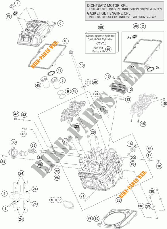 ZYLINDERKOPF VORNE für KTM 1290 SUPER DUKE GT GREY ABS 2016