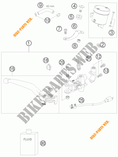 BREMSPUMPE VORNE für KTM 690 DUKE BLACK 2010