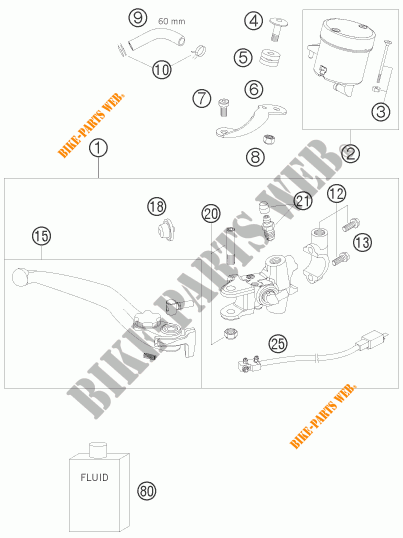 BREMSPUMPE VORNE für KTM 690 DUKE BLACK 2009