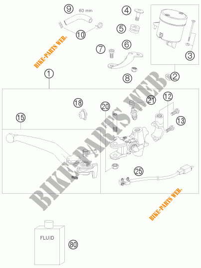 BREMSPUMPE VORNE für KTM 690 DUKE BLACK 2009