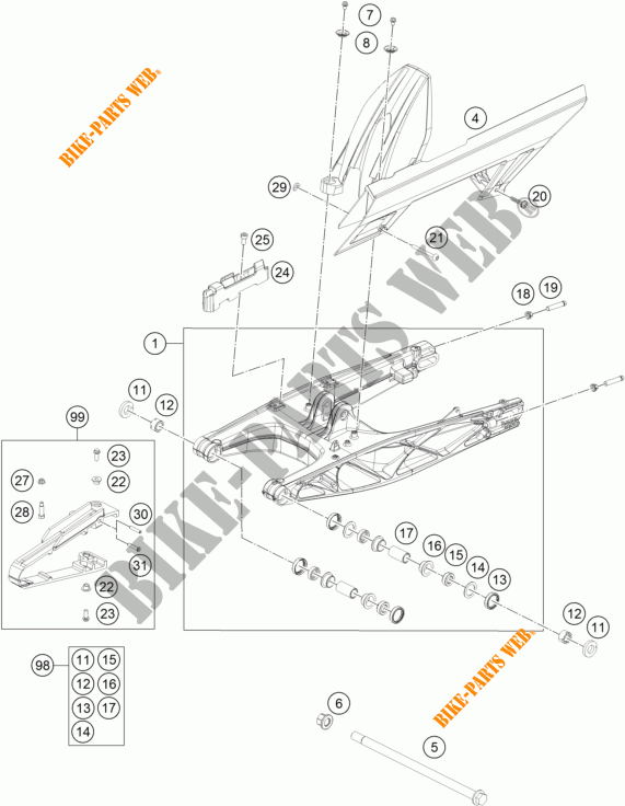 SCHWINGE für KTM 390 DUKE ORANGE 2018