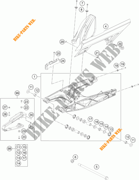 SCHWINGE für KTM 390 DUKE ORANGE 2018