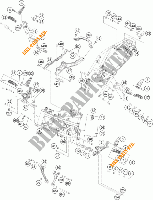 RAHMEN für KTM 390 DUKE ORANGE 2018