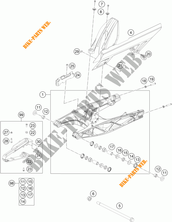 SCHWINGE für KTM 390 DUKE WHITE 2018