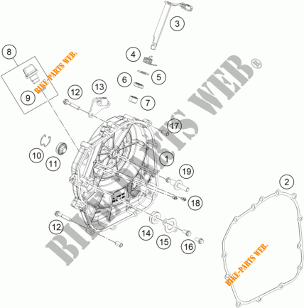 DECKEL KUPPLUNG für KTM 390 DUKE WHITE 2018