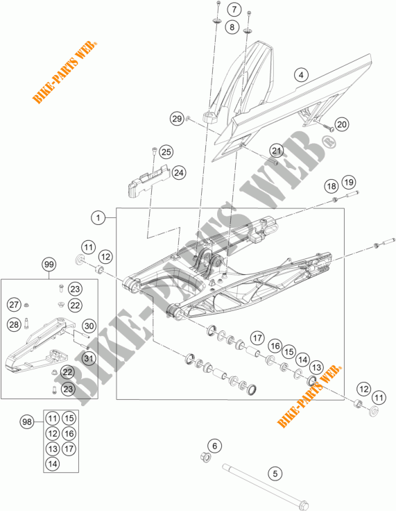 SCHWINGE für KTM 390 DUKE ORANGE 2017