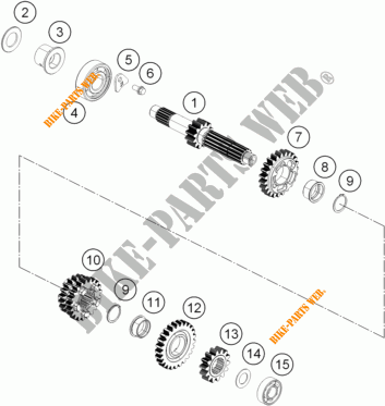 GETRIEBE HAUPTWELLE für KTM 390 DUKE ORANGE 2017