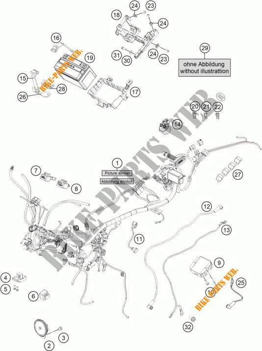 KABELBAUM ELEKTRIC für KTM 390 DUKE ORANGE 2017