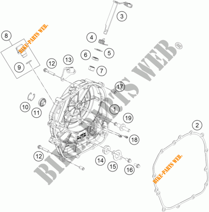 DECKEL KUPPLUNG für KTM 390 DUKE WHITE 2017