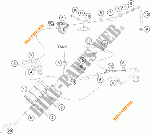 EVAPORATIVE CANISTER für KTM 390 DUKE WHITE 2017