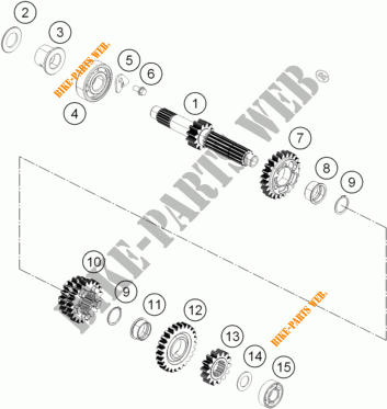 GETRIEBE HAUPTWELLE für KTM 390 DUKE WHITE 2017
