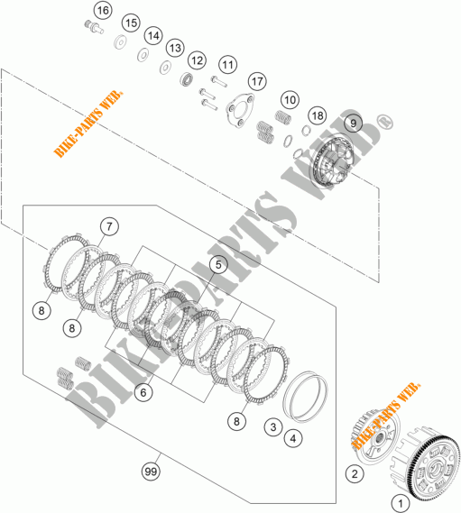 KUPPLUNG für KTM 390 DUKE ORANGE 2017