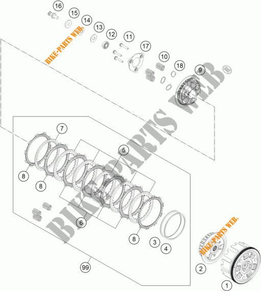 KUPPLUNG für KTM 390 DUKE WHITE 2017