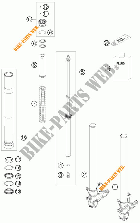 GABEL (TEILE) für KTM 1190 RC8 R TRACK 2012