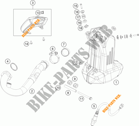 AUSPUFF für KTM 390 DUKE WHITE ABS 2017