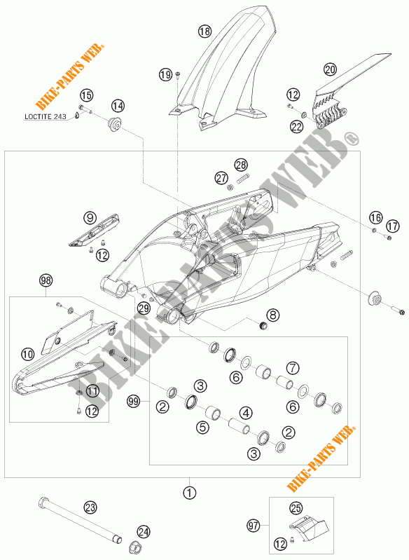 SCHWINGE für KTM 1190 RC8 R TRACK 2011
