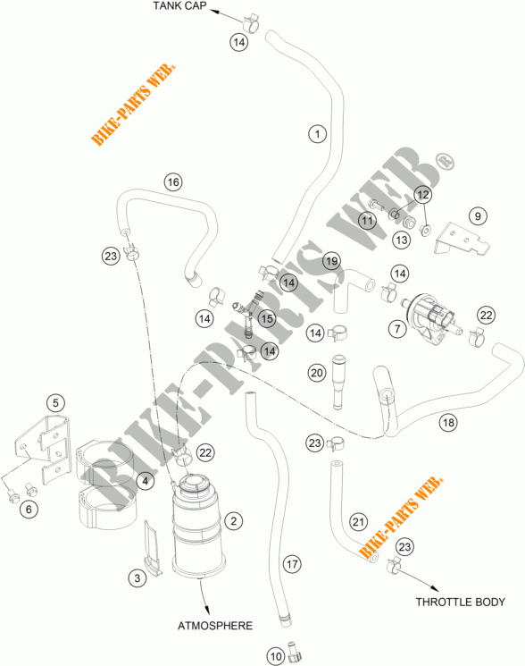 EVAPORATIVE CANISTER für KTM 390 DUKE WHITE ABS 2016