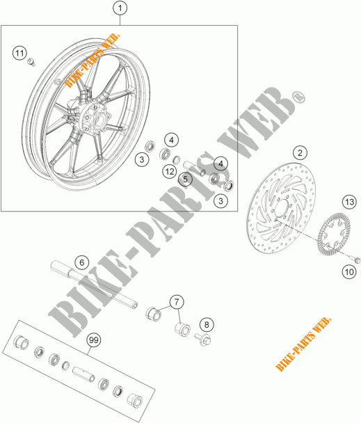 VORDERRADFELGE für KTM 390 DUKE BLACK ABS 2016