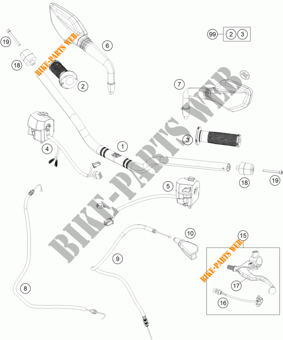 LENKER / STEUERUNG für KTM 390 DUKE BLACK ABS 2016