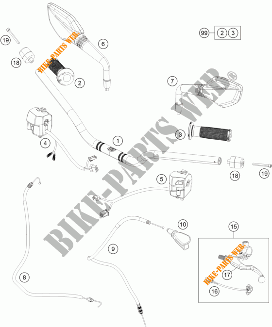 LENKER / STEUERUNG für KTM 390 DUKE BLACK ABS 2016
