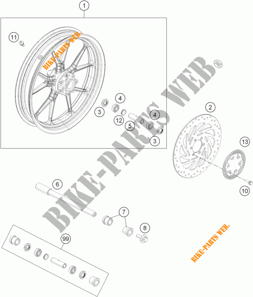 VORDERRADFELGE für KTM 390 DUKE BLACK ABS 2015