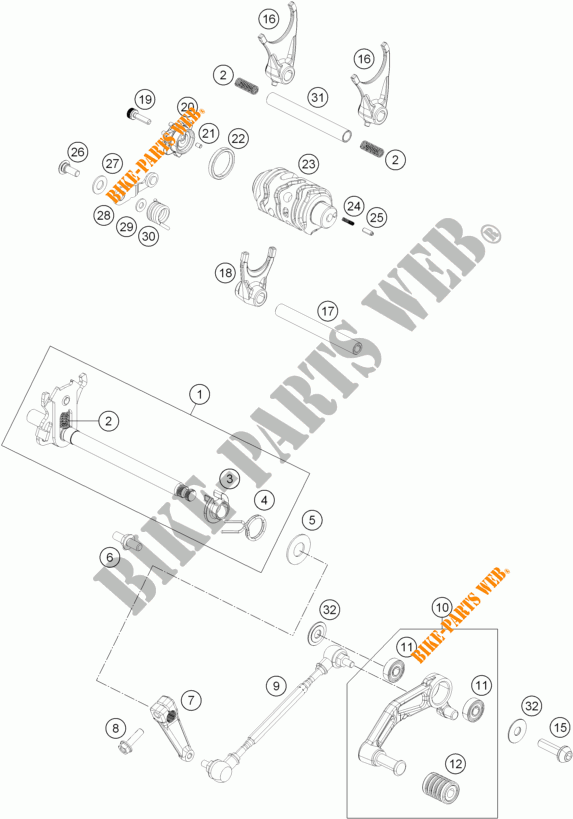 GETRIEBE SCHALT für KTM 390 DUKE WHITE ABS 2015