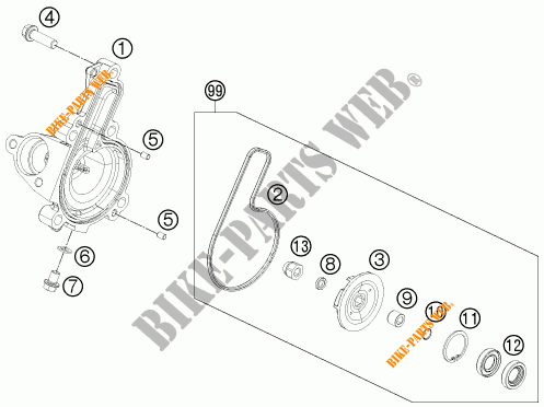 WASSERPUMPE für KTM 390 DUKE BLACK ABS 2015