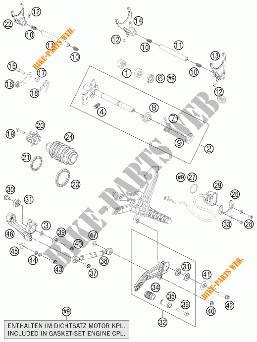 GETRIEBE SCHALT für KTM 1190 RC8 R WHITE 2015