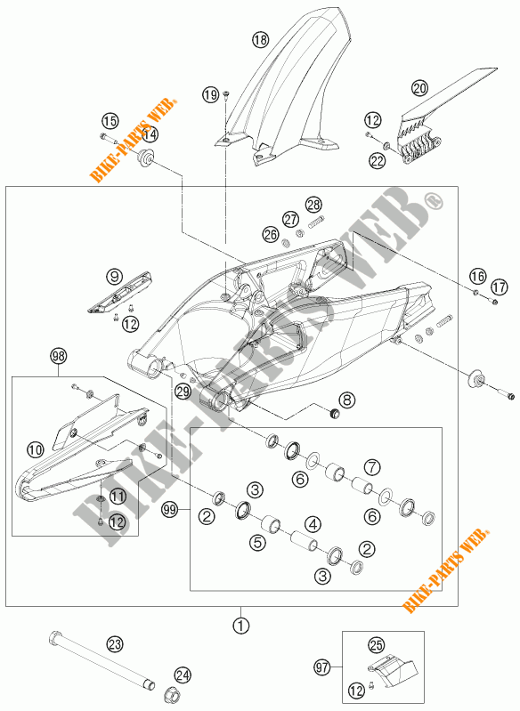 SCHWINGE für KTM 1190 RC8 R WHITE 2015