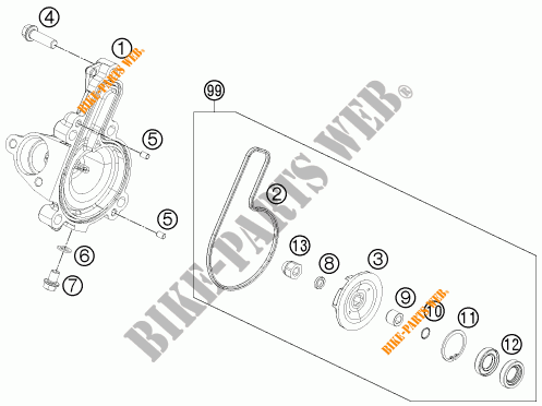 WASSERPUMPE für KTM 390 DUKE BLACK ABS 2015